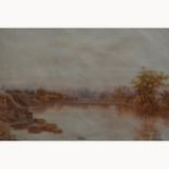 F. W. Seville, On the Severn, nr Shrewsbury, watercolour, signed, dated 1887, 37cm x 55cm.