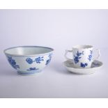 Chinese blue and white bowl, decorated with precious objects,