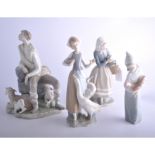 Four Lladro farm series figures with geese etc.