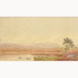 Norton Willis, A pair of moorland scenes, gouache drawings,