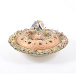 Worcester Chamberlain's pot pourri dish and cover, shell encrusted decoration,