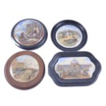 A collection of ten Prattware pot lids, The Farriers (324), Pegwell Bay - established 1760,