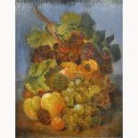 Victorian School, Still life of fruit, indistinctly monogrammed and dated 1872, oil on panel,