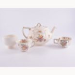 Royal Doulton Old Leeds Sprays pattern teaset; Wedgwood Moss Rose pattern teaware.