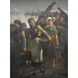 Marco Lapino, Fisher Girls, signed, oil on canvas,