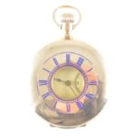 A yellow metal demi-hunter pocket watch, the white enamel dial named "Elgin",