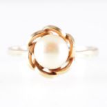 A cultured pearl dress ring,