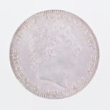 A rare George III British silver Crown coin, 1819, LX no stops on the edge,
