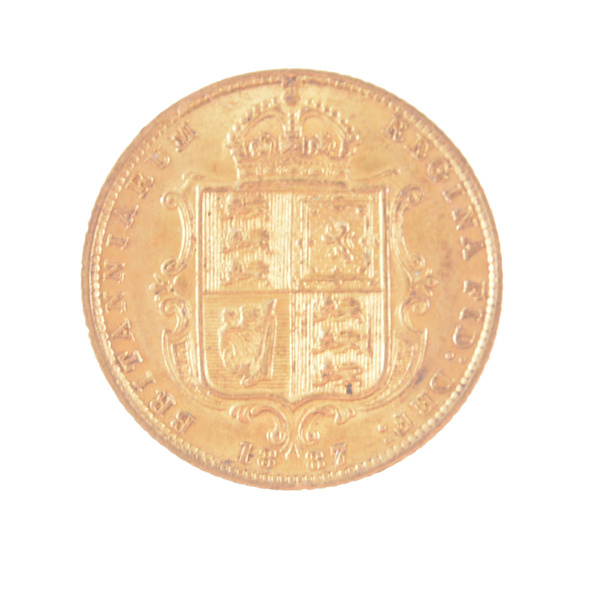 A Half Sovereign, Victoria Jubilee Head 1887 Shield Back.