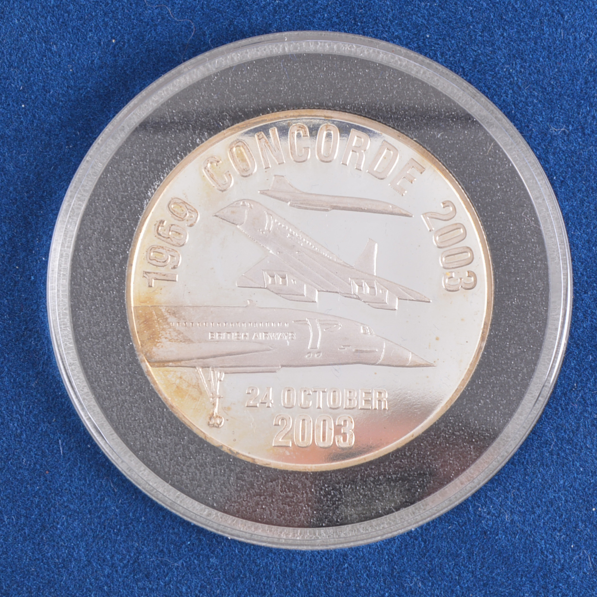 Concorde commemorative silver coin, "24th October 2003,