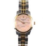 Tissot - A Lady's quartz RR100 wrist watch, circular silver baton dial with 12 and 6 numerals,