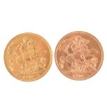 Two Full Sovereigns, George V 1913/1914.
