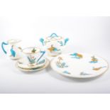 A Victorian aesthetic movement china part teaset in the style of Minton,