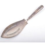 George III silver fish slice, probably by Charles Chesterman, London 1793, pierced blade,