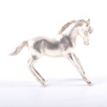 Cast silver model of a foal, by Roberts & Belk, Sheffield 1979, 8oz, 10cm.