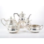 Five-piece Danish silver teaset. by L.