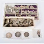 Coins: George IV Half Crown, 1825; Victoria Half Crown, 1900; Victoria Florin,