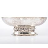 Danish oval silver fruit bowl, by L.