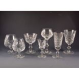 A suite of Edinburgh crystal table glassware, including wines, hock glasses, brandies sherries, etc.