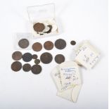 Coins and Tokens: Small collection of copper trade tokens,