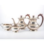 Four piece silver matched teaset by J.B.