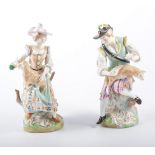 Pair of Dresden figures, Shepherd and Shepherdess, 21cm.