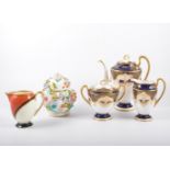 Royal Doulton De Luxe part tea set, Aynsley three piece tea set, Coalport vase,