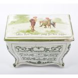 Royal Doulton bone china biscuit box for Huntley & Palmers, Little Tom Tucker, Sang For His Supper',