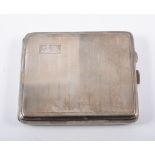 A silver cigarette case, by Frederick Field Ltd, Birmingham 1931, engine turned decoration,