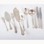 A matched twelve-place canteen of Danish silver cutlery, by L. Berth, and W.