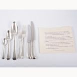 Harlequin twelve-piece canteen of Old English/Bavaian pattern cutlery,
