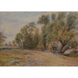 Follower of David Cox, Jnr, Tooting Common, watercolour, 26 x 37cm.
