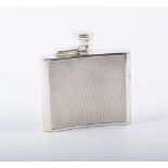 Silver hip flask, London 1967, engine turned,