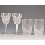 Box of assorted Waterford crystal, including stemware and tumblers.
