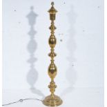 Eastern style brass standard lamp, height 120cm excluding fittings.