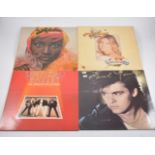 Two boxes of vinyl LP records and singles, including Spandau Ballet, ELO, Rod Stewart,