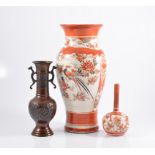 Imari charger, bottle vase, bronze vase, etc.