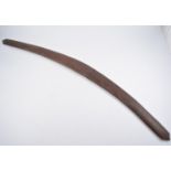 Antique Australian boomerang, incised decoration, 90cm.