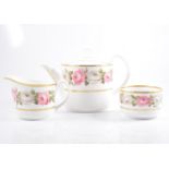Royal Worcester, 'Royal Garden' pattern tea service for six, including teapot, milk and sugar,
