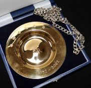 A silver bracelet and necklace and a cased QEII Golden Jubilee silver gilt Commemorative Armada