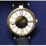 A Cartier silver gilt quartz wrist watch.