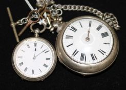 Two Victorian silver pocket watches including pair cased.