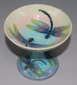 Sally Tuffin for Dennis China Works. A dragonfly design pedestal bowl, no.2