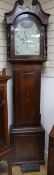 An early 19th century mahogany and oak eight day longcase clock