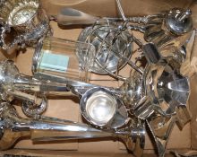 A group of silver including a toast rack, cream jug, a pair of vases and an ashtray.