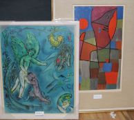 Limited Edition Paul Clay print, 52 x 28cm and a limited edition Chagall print, 54 x 42cm