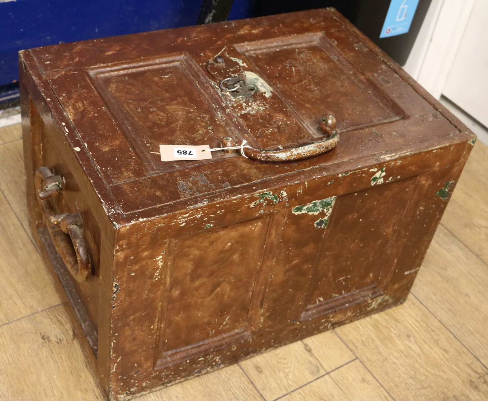 A cast iron Victorian floor safe