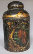 A Victorian toleware cocoa tine no.7