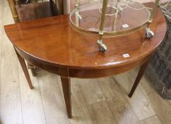 A George III mahogany demi-lune side table, W.121cm