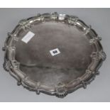 A silver plated salver